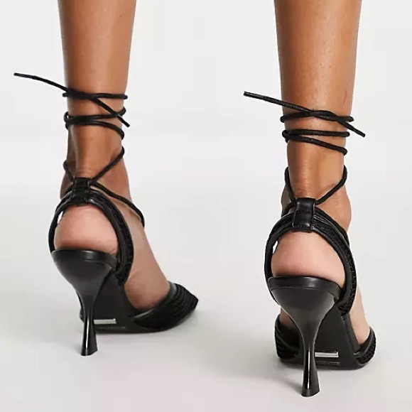 Topshop Flash Mesh Slingback Sandals in Black Size US 7.5 - Picture 2 of 3